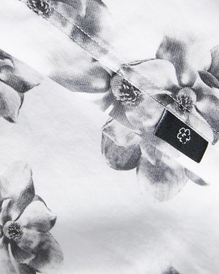 LS Photographic Magnolia Print Shirt White Men Ted Baker Clothing LS Photographic Magnolia Print Shirt White Men Ted Baker Clothing