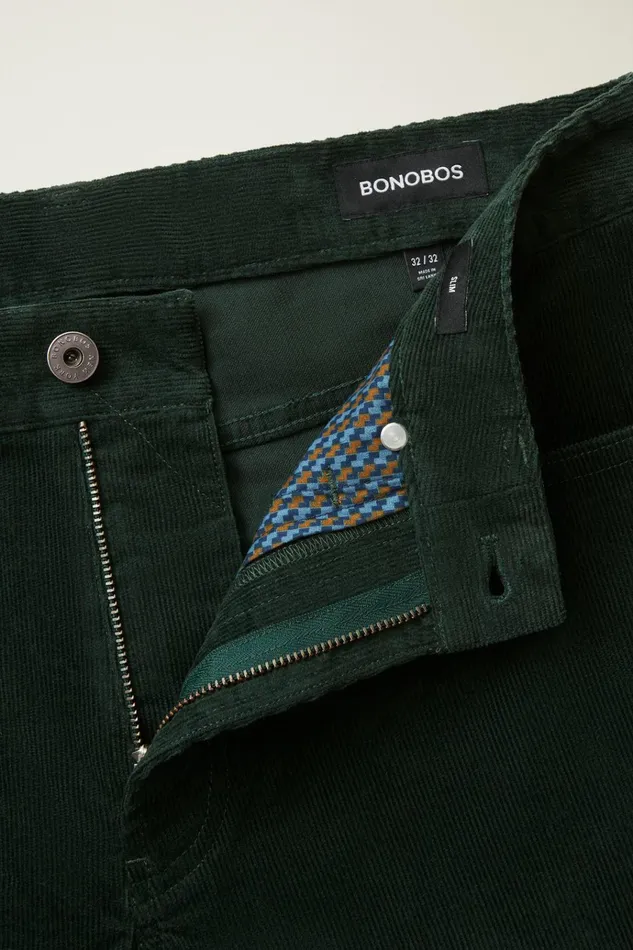 Men 5Pocket Pants Bonobos Corduroy 5Pocket Pants Pine Green