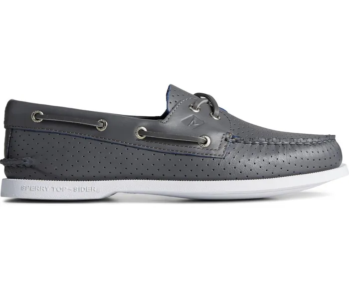 Men Authentic Original Perforated Boat Shoe Grey Sperry Boat Shoes