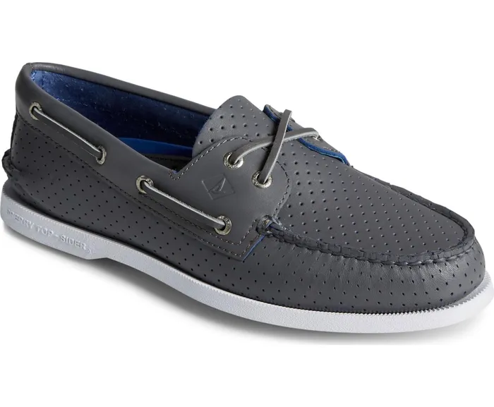 Men Authentic Original Perforated Boat Shoe Grey Sperry Boat Shoes Men Authentic Original Perforated Boat Shoe Grey Sperry Boat Shoes