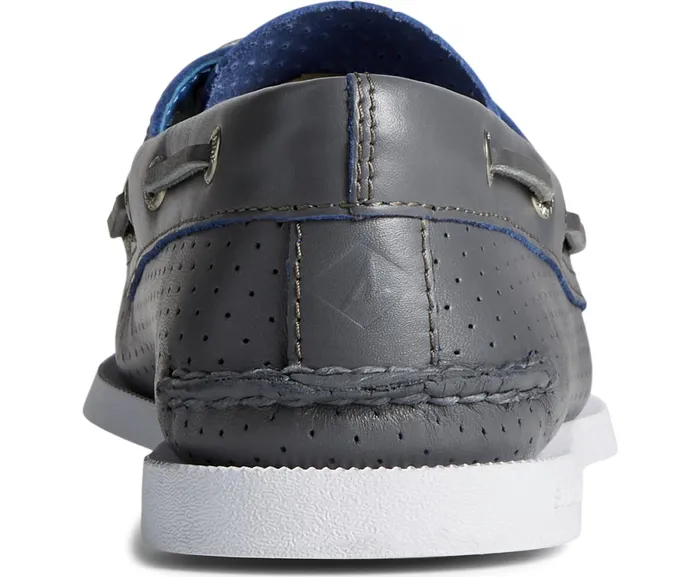 Men Authentic Original Perforated Boat Shoe Grey Sperry Boat Shoes Men Authentic Original Perforated Boat Shoe Grey Sperry Boat Shoes