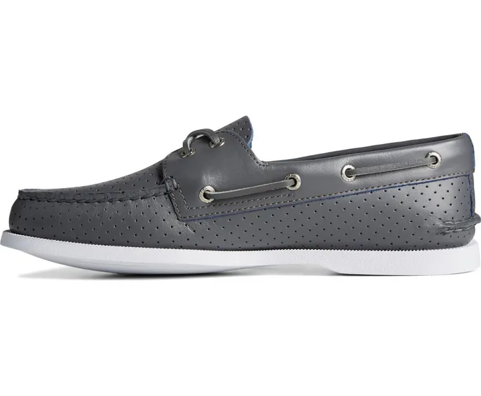 Men Authentic Original Perforated Boat Shoe Grey Sperry Boat Shoes Men Authentic Original Perforated Boat Shoe Grey Sperry Boat Shoes
