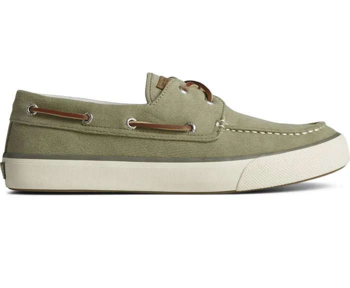Men Bahama II Twill Sneaker Olive Sperry Sneakers