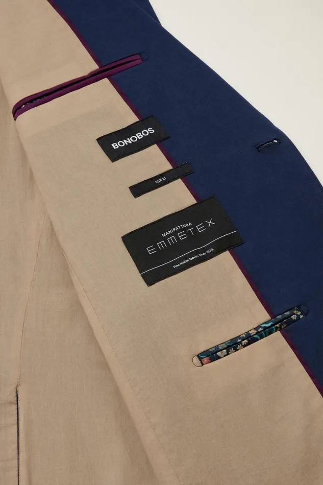 Men Blazers and Sport Coats Bonobos Jetsetter Italian Cotton Blazer Royal Blue