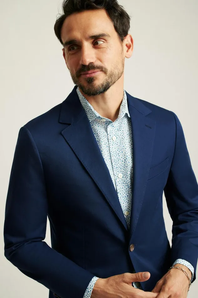 Men Blazers and Sport Coats Bonobos Jetsetter Italian Cotton Blazer Royal Blue