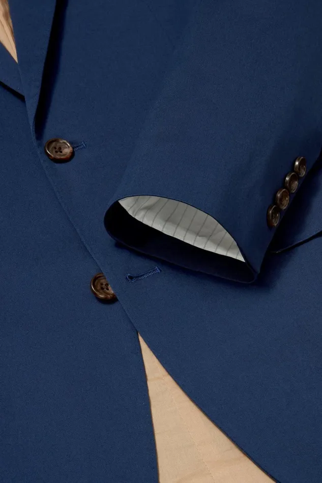 Men Blazers and Sport Coats Bonobos Jetsetter Italian Cotton Blazer Royal Blue
