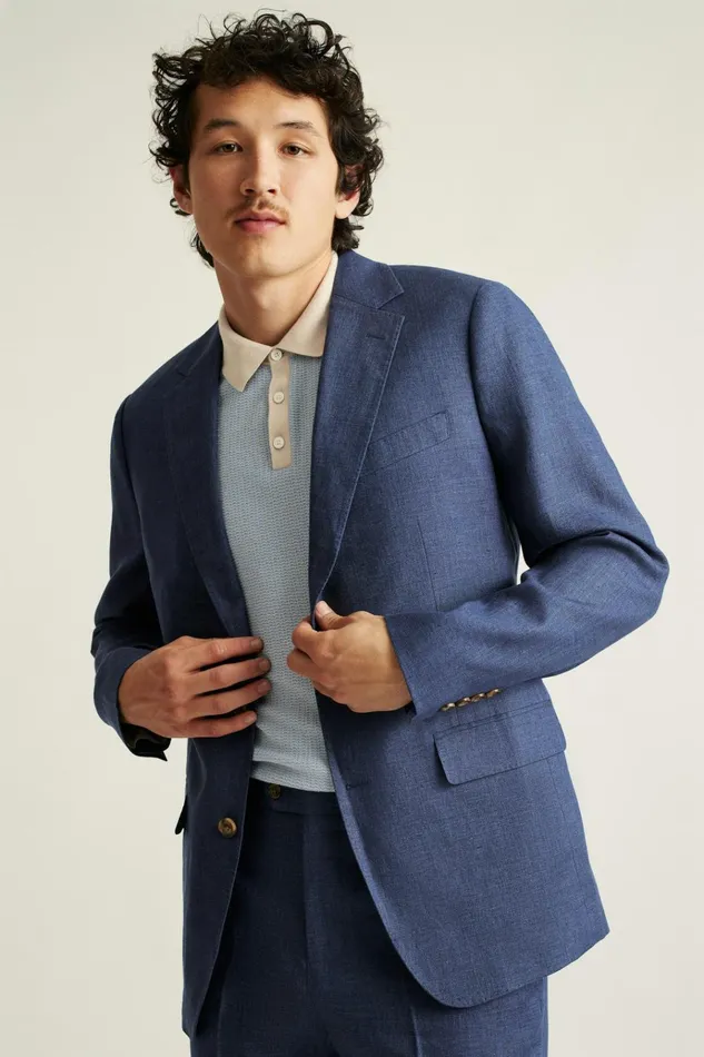 Men Blazers and Sport Coats Bonobos Jetsetter Italian Linen Blazer Bright Navy