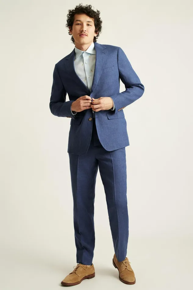 Men Blazers and Sport Coats Bonobos Jetsetter Italian Linen Blazer Bright Navy