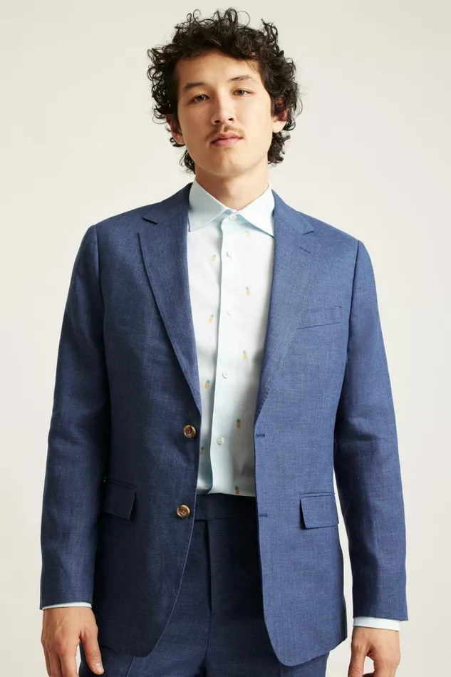 Men Blazers and Sport Coats Bonobos Jetsetter Italian Linen Blazer Bright Navy