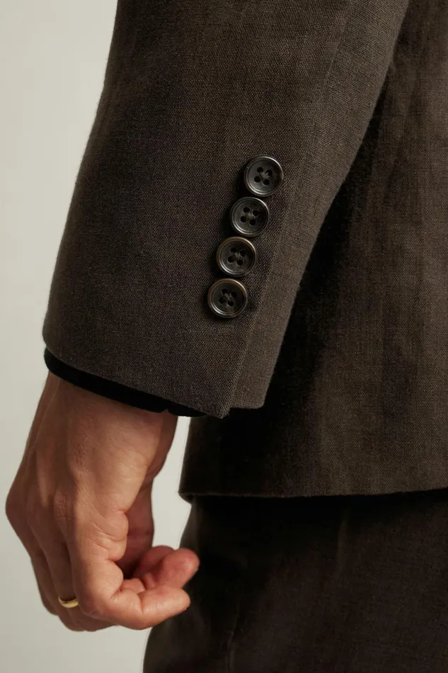 Men Blazers and Sport Coats Bonobos Jetsetter Italian Linen Blazer Dark Brown