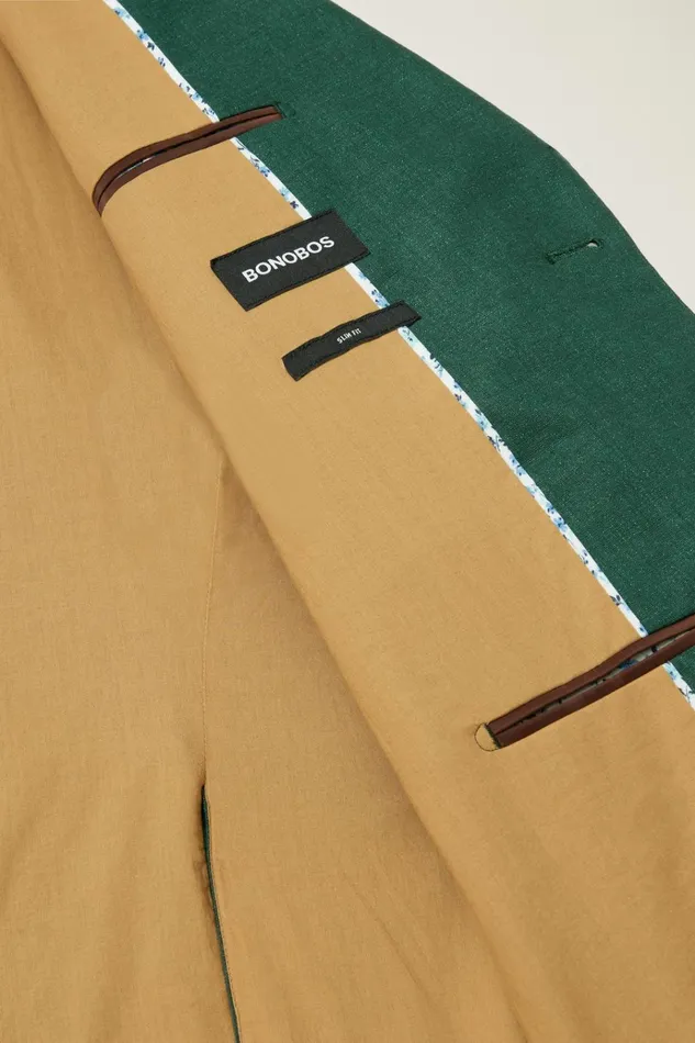 Men Blazers and Sport Coats Bonobos Jetsetter Italian Linen Blazer Mineral Green