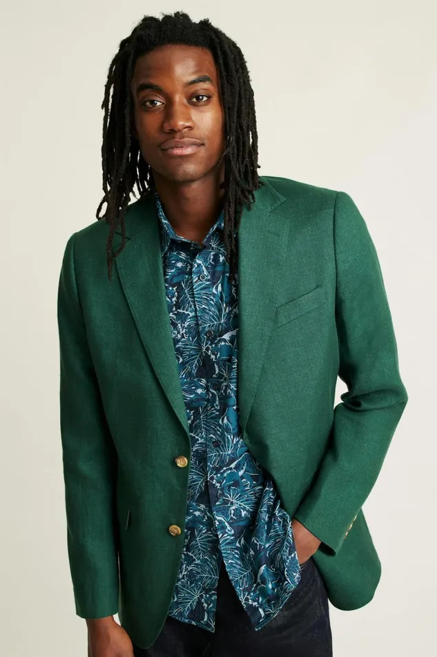 Men Blazers and Sport Coats Bonobos Jetsetter Italian Linen Blazer Mineral Green