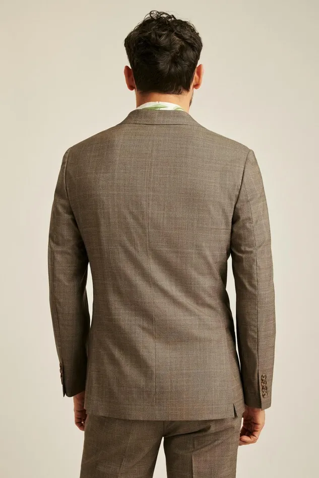 Men Blazers and Sport Coats Bonobos Jetsetter Italian Wool Blazer Brown Glen Plaid