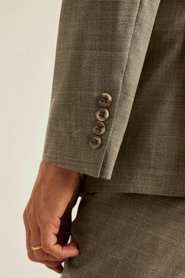 Men Blazers and Sport Coats Bonobos Jetsetter Italian Wool Blazer Brown Glen Plaid
