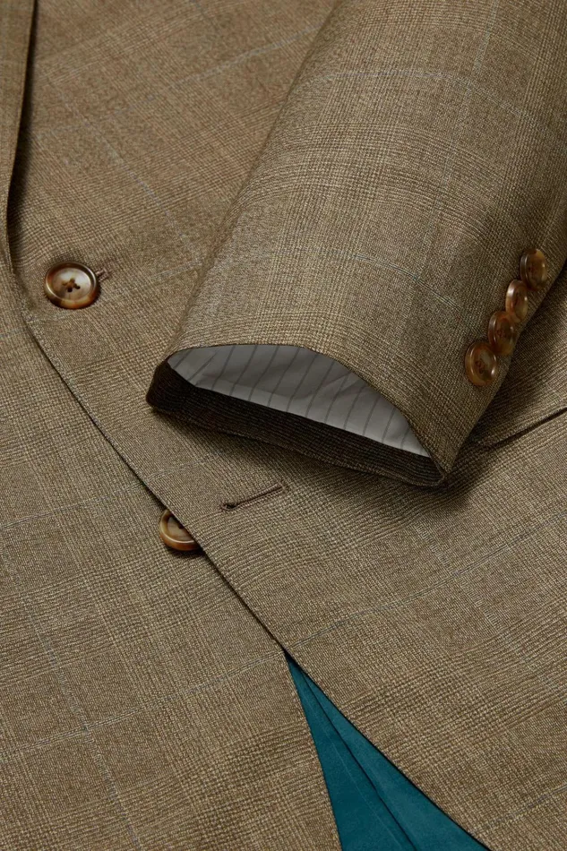 Men Blazers and Sport Coats Bonobos Jetsetter Italian Wool Blazer Brown Glen Plaid