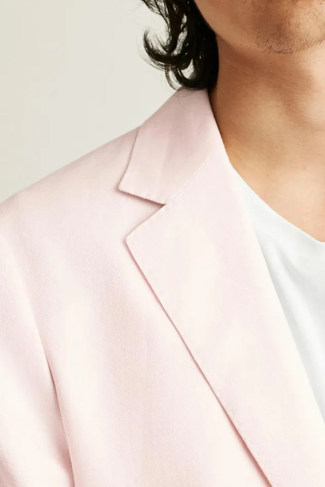 Men Blazers and Sport Coats Bonobos Jetsetter Unconstructed Blazer Pink Herringbone