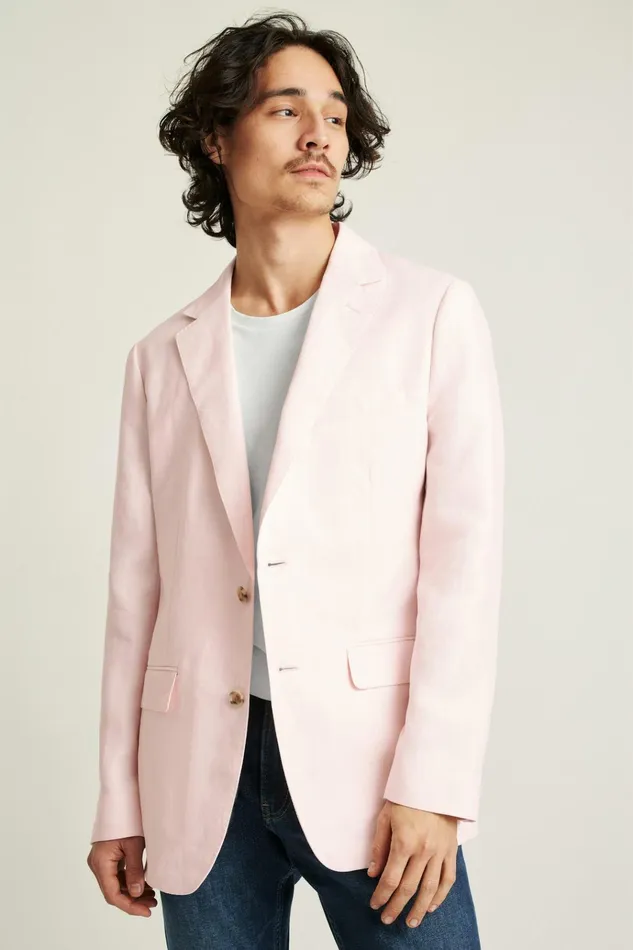 Men Blazers and Sport Coats Bonobos Jetsetter Unconstructed Blazer Pink Herringbone