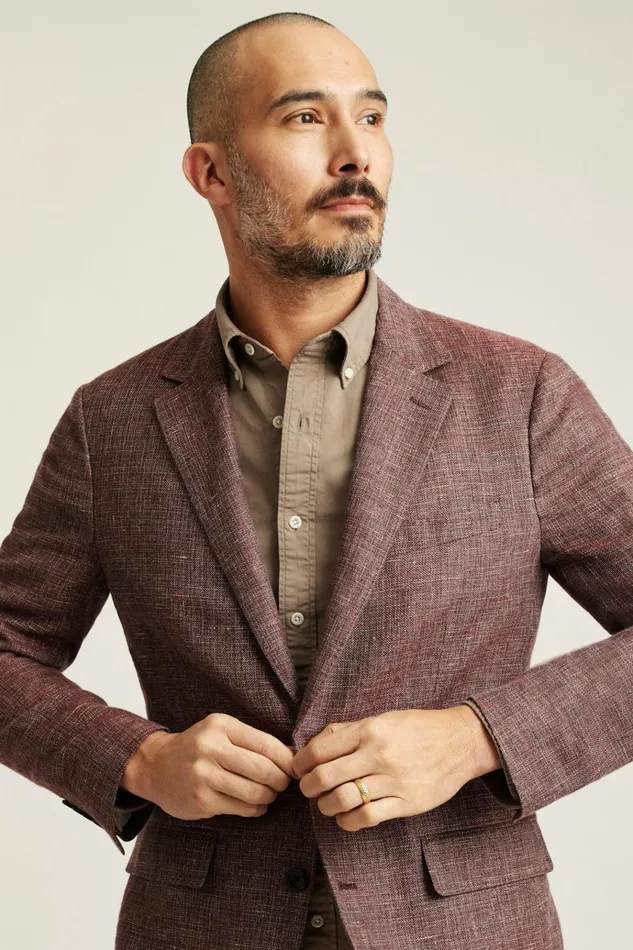 Men Blazers and Sport Coats Bonobos Jetsetter Unconstructed Italian Blazer Berry Basketweave