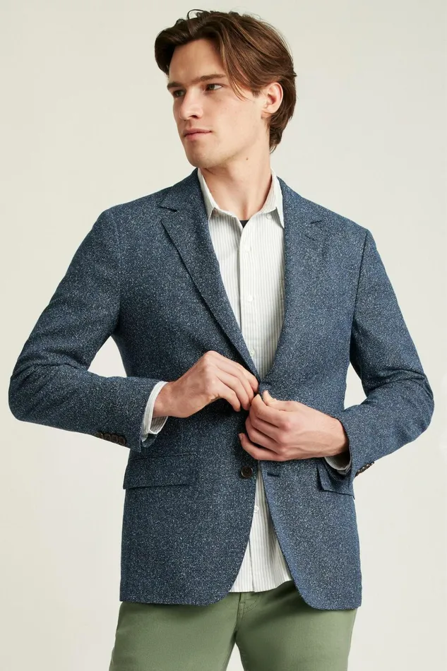 Men Blazers and Sport Coats Bonobos Jetsetter Unconstructed Italian Blazer Navy Donegal