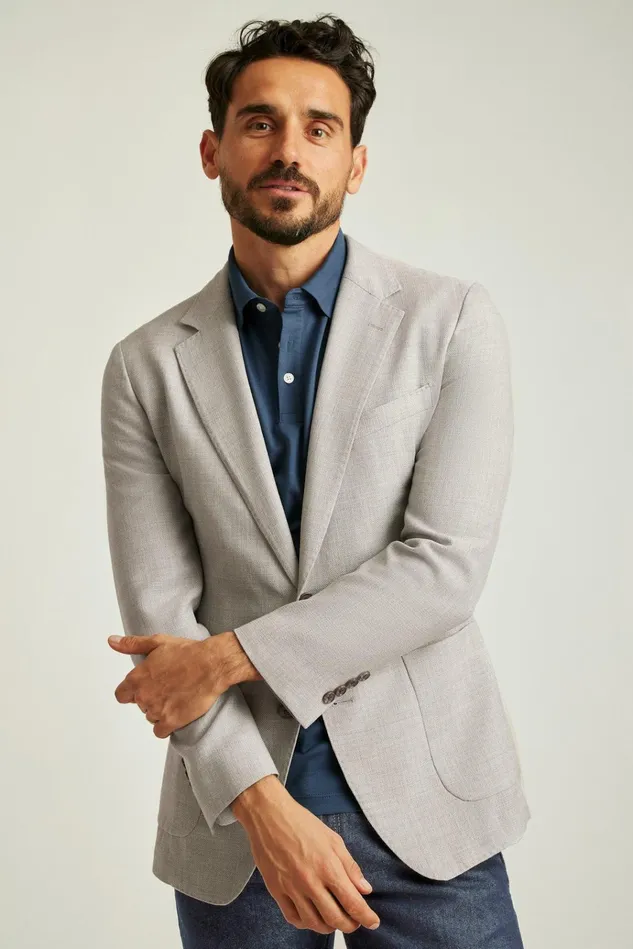 Men Blazers and Sport Coats Bonobos Jetsetter Unconstructed Italian Wool Blazer Light Grey