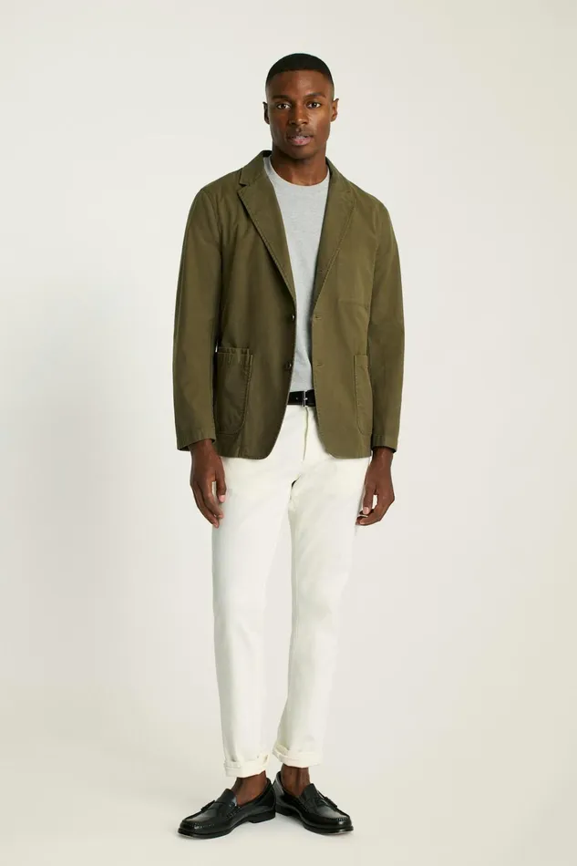 Men Blazers and Sport Coats Bonobos Jetsetter Washed Cotton Blazer Olive