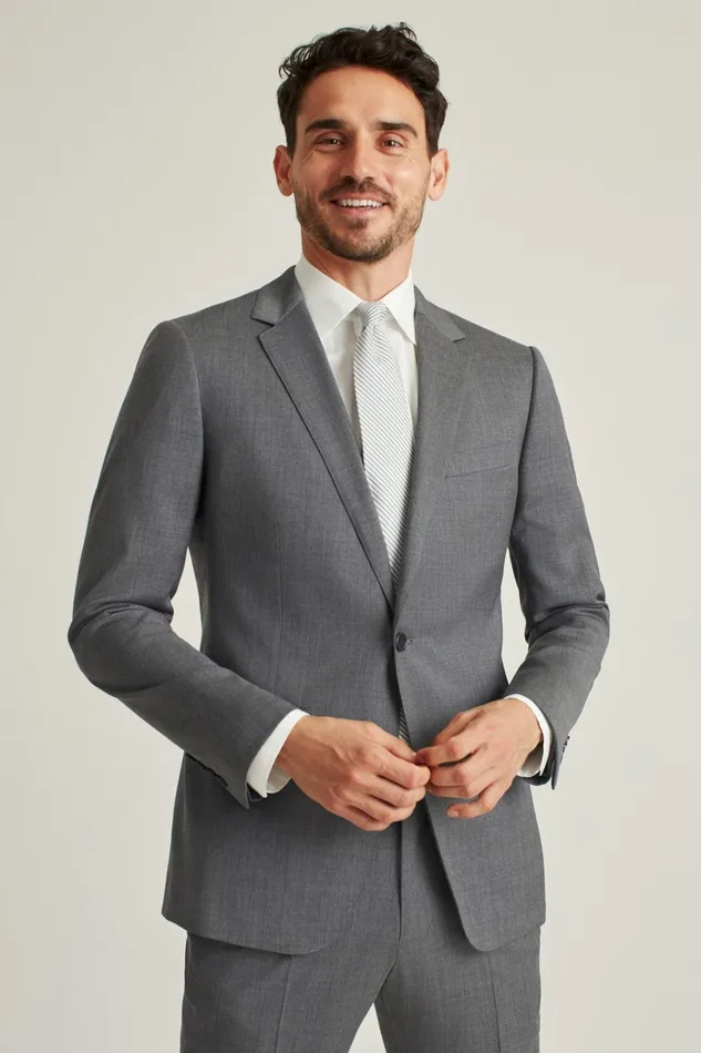 Men Blazers and Sport Coats Bonobos Jetsetter Wool Blazer Grey