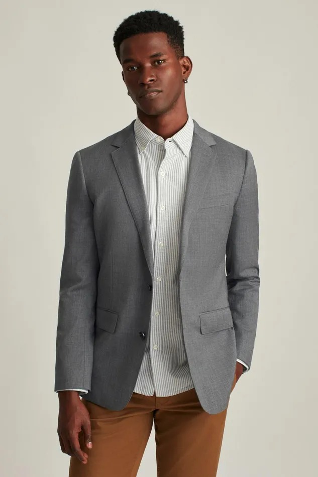 Men Blazers and Sport Coats Bonobos Jetsetter Wool Blazer Grey