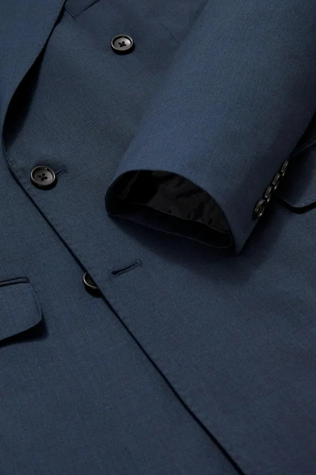 Men Blazers and Sport Coats Bonobos Jetsetter Wool Double Breasted Blazer Light Navy