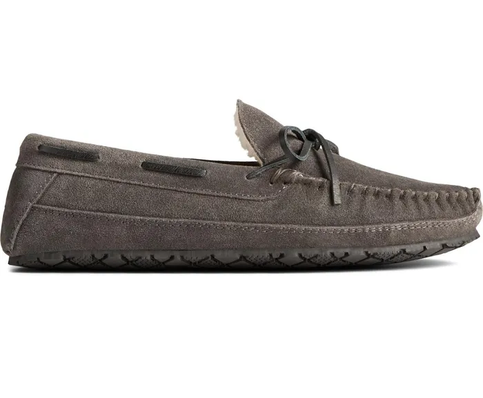 Men Brandon Trapper Moccasin Slipper Charcoal Sperry Slippers and Moccasins