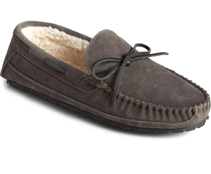 Men Brandon Trapper Moccasin Slipper Charcoal Sperry Slippers and Moccasins