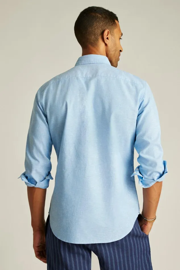 Men Business Casual Shirts Bonobos Easy Linen Shirt Light Blue