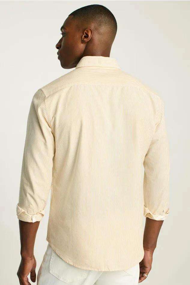 Men Business Casual Shirts Bonobos Everyday Oxford Shirt Gold Chelsea Stripe