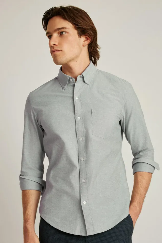 Men Business Casual Shirts Bonobos Everyday Oxford Shirt Green Sage