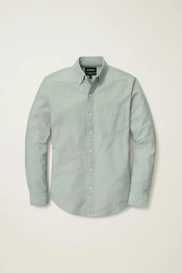 Men Business Casual Shirts Bonobos Everyday Oxford Shirt Green Sage