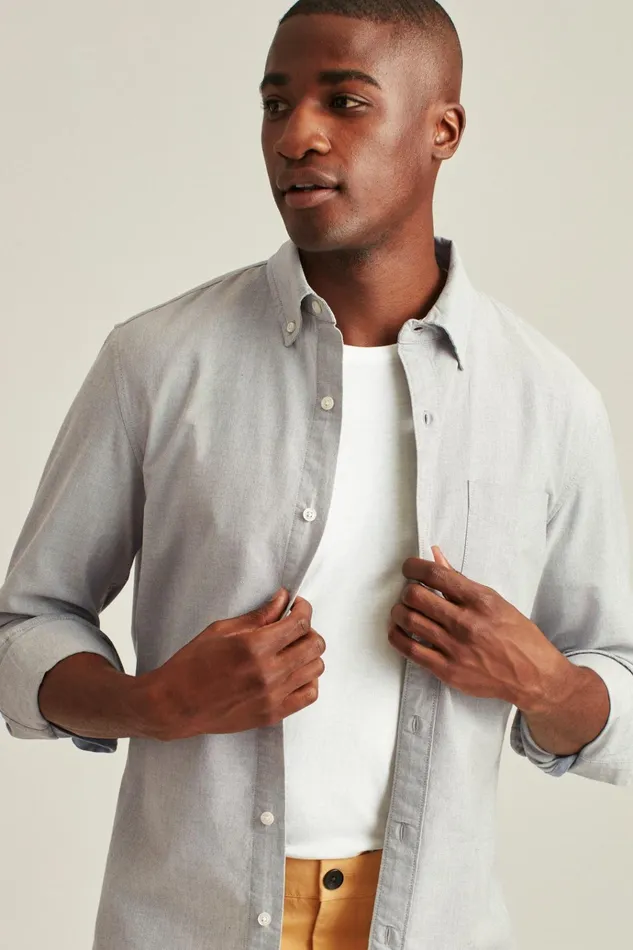 Men Business Casual Shirts Bonobos Everyday Oxford Shirt Grey
