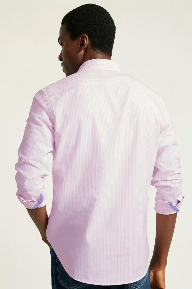 Men Business Casual Shirts Bonobos Everyday Oxford Shirt Pink Classic Stripe