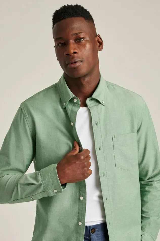Men Business Casual Shirts Bonobos Everyday Oxford Shirt Sage Green