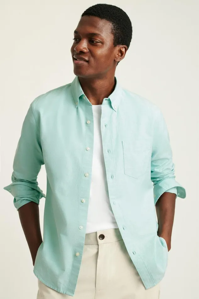 Men Business Casual Shirts Bonobos Everyday Oxford Shirt Seafoam