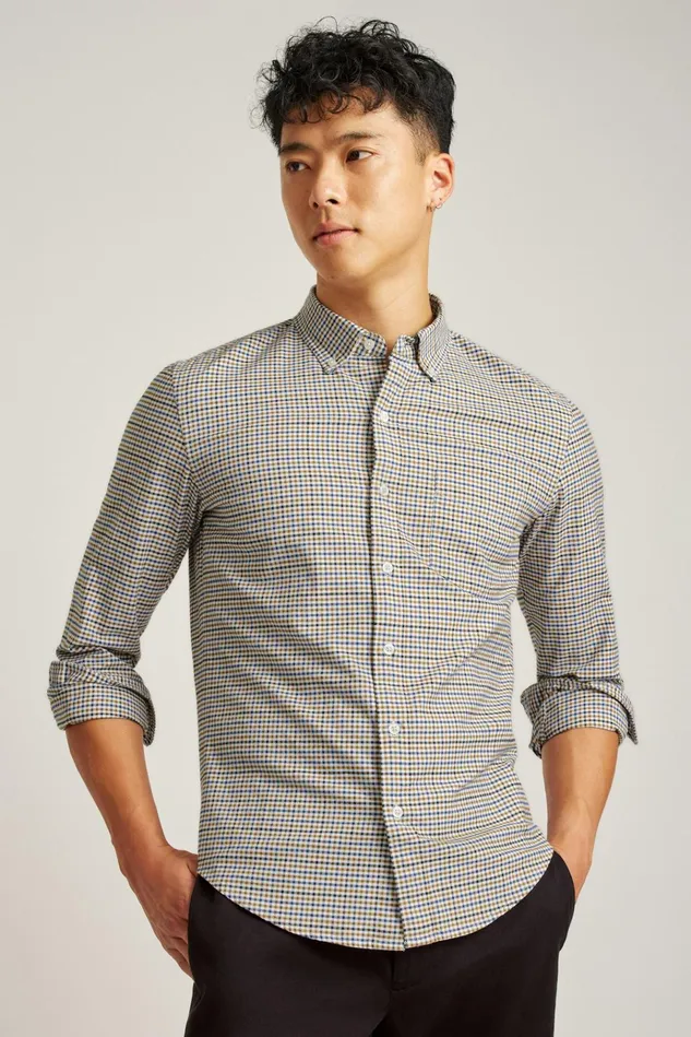 Men Business Casual Shirts Bonobos Everyday Oxford Shirt Smokey Check