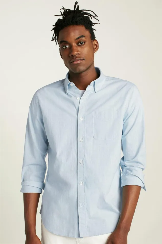 Men Business Casual Shirts Bonobos Everyday Shirt Bayou Blue Oxnard Stripe