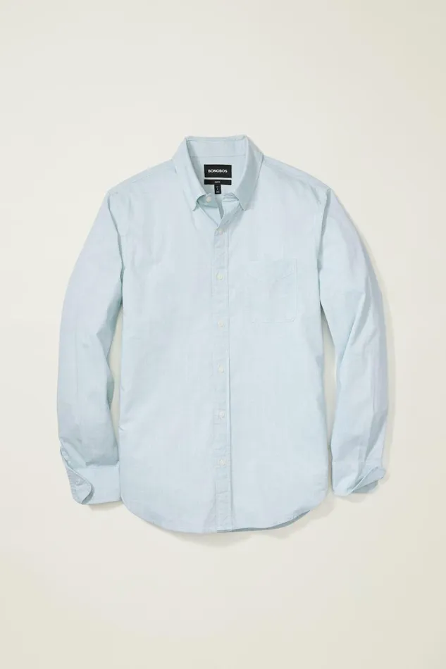 Men Business Casual Shirts Bonobos Everyday Shirt Bayou Blue Oxnard Stripe