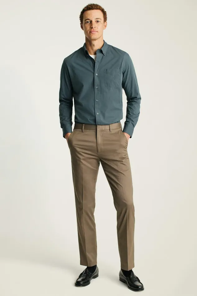Men Business Casual Shirts Bonobos Everyday Shirt Blue Grey Melange