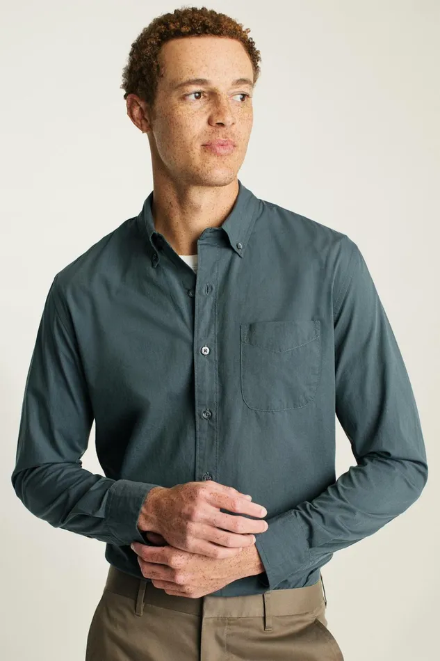Men Business Casual Shirts Bonobos Everyday Shirt Blue Grey Melange