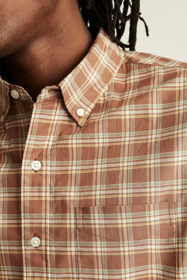 Men Business Casual Shirts Bonobos Everyday Shirt Brown Leon Plaid