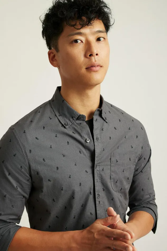 Men Business Casual Shirts Bonobos Everyday Shirt Grey Checkmate