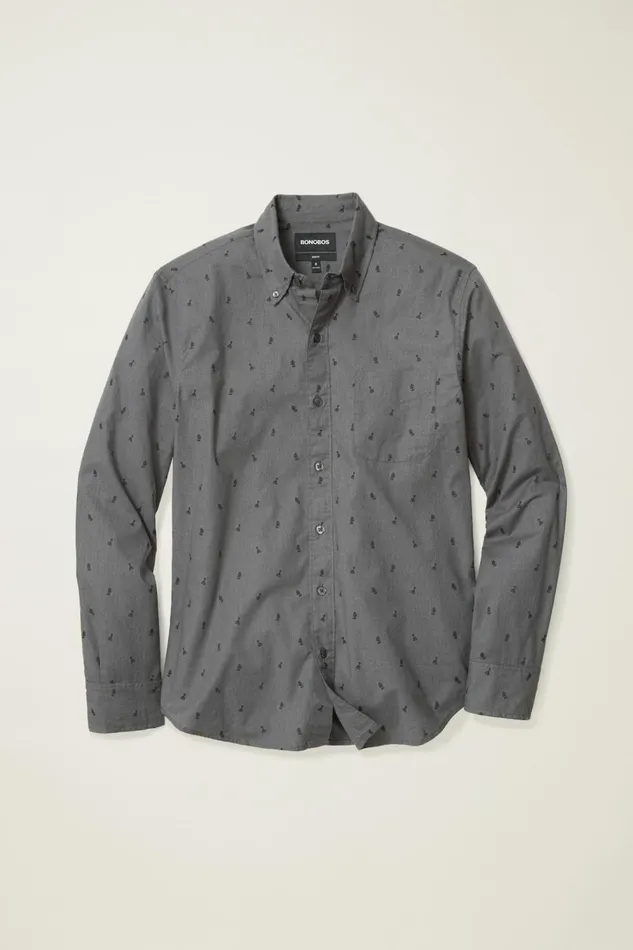 Men Business Casual Shirts Bonobos Everyday Shirt Grey Checkmate