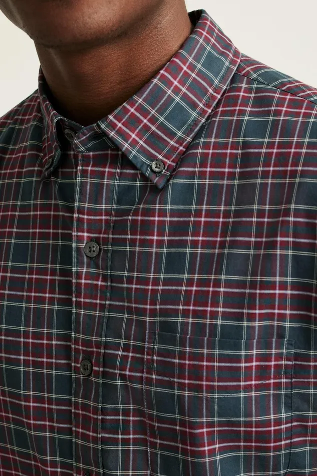 Men Business Casual Shirts Bonobos Everyday Shirt Navy Burgundy Plaid