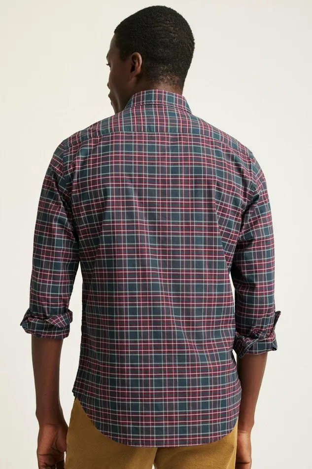 Men Business Casual Shirts Bonobos Everyday Shirt Navy Burgundy Plaid