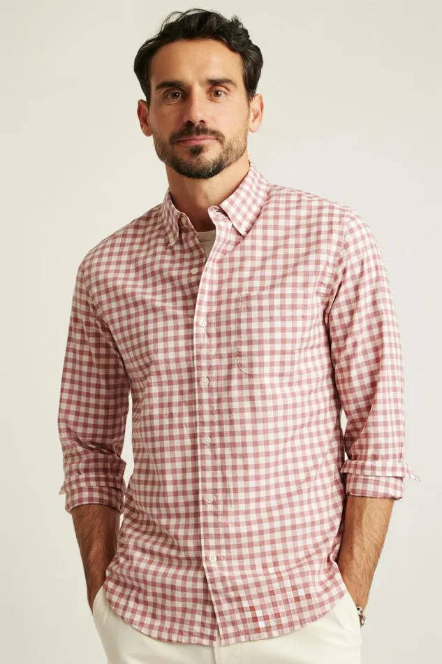 Men Business Casual Shirts Bonobos Everyday Shirt Rose Pink Gingham