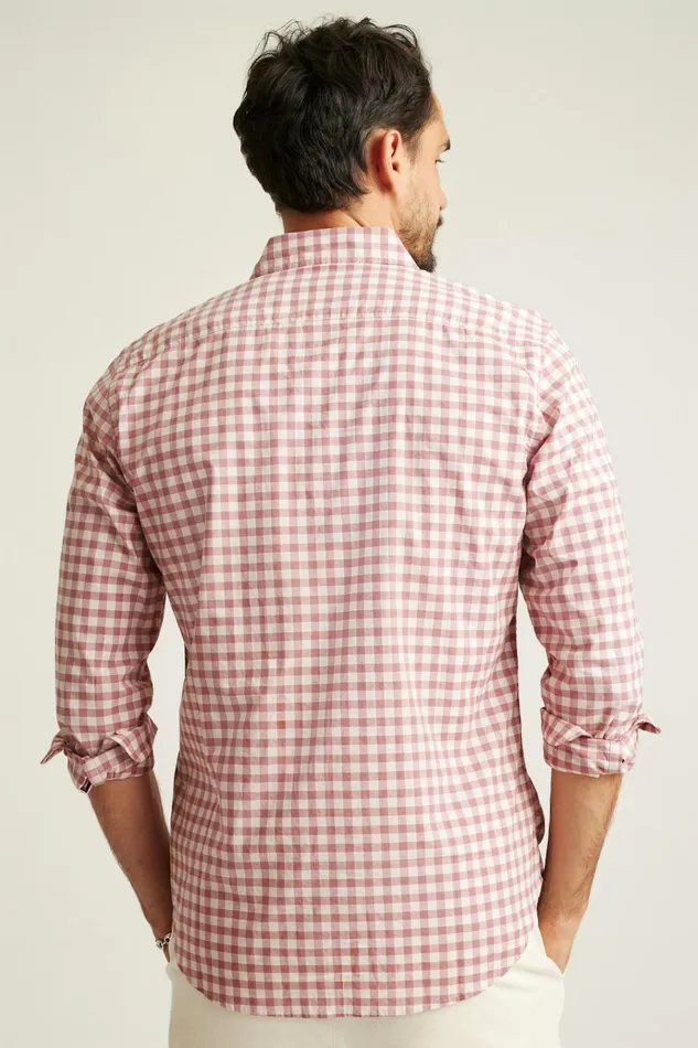 Men Business Casual Shirts Bonobos Everyday Shirt Rose Pink Gingham